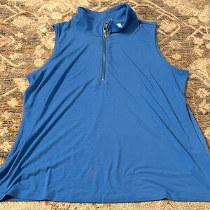 Susan Graver Blue Zip-Up Tank Top - NWOT